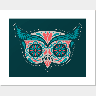 Owl Sugar Skull Posters and Art